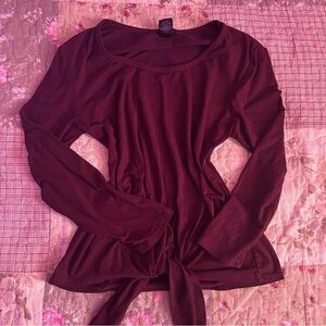 Burgundy Long Sleeve Top